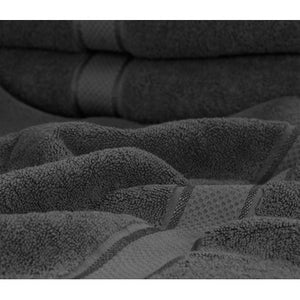 Bath Towels Luxury Cotton Soft Grey 600 GSM 4 Pack Set 27 x 54" - EK CHIC HOME