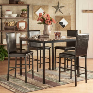 5-piece metal counter height dining set - EK CHIC HOME