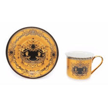 Load image into Gallery viewer, Royalty Porcelain 12-pc Gold Tea Set, Service for 6, Medusa Greek Key, 24K Gold - EK CHIC HOME