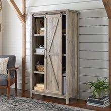 Load image into Gallery viewer, 66&quot; Modern Farmhouse Storage Bookcase Cabinet, Rustic Gray Finish - EK CHIC HOME