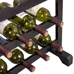 24 Bottle Wood Wine Rack - EK CHIC HOME