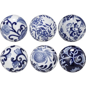 Decorative Orbs (Set of 6), Made of ceramic - EK CHIC HOME