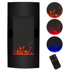 Vertical 38" Electric 3D Flame Fireplace Heater w/3 Heat & Color Settings - EK CHIC HOME