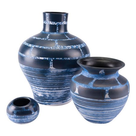 Tall Ocean Vase Centerpiece Blue And White - EK CHIC HOME