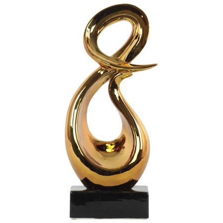 Ceramic Abstract Sculpture Polished Chrome Finish - EK CHIC HOME