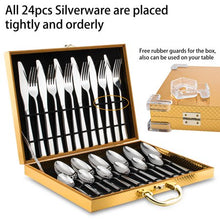 Load image into Gallery viewer, Silverware Set, 24 pcs Stainless Steel Silverware Sets Service for 6 with Luxury Gift Box - EK CHIC HOME