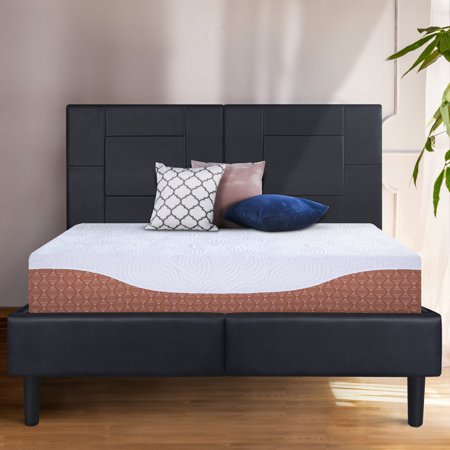 Faux Leather Platform Bed Frame - EK CHIC HOME