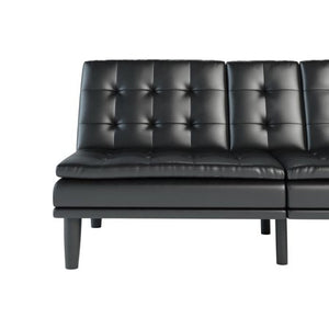 Memory Foam Leather Sofa w/Cupholders - EK CHIC HOME