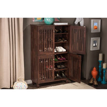 Load image into Gallery viewer, Fernanda Modern and Contemporary 4-Door Oak Brown Wooden Tall Cabinet - EK CHIC HOME