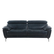 Load image into Gallery viewer, Mid Century Top Grain Italian Leather Sofa In Polo Blue - EK CHIC HOME