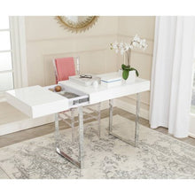 Load image into Gallery viewer, Berkley Desk, White and Chrome - EK CHIC HOME