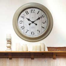 Load image into Gallery viewer, Oversized Wall Clock, 28 Inch Whitewashed Modern - EK CHIC HOME