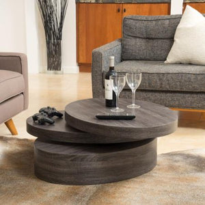 Oval Mod Rotatable Coffee Table - EK CHIC HOME