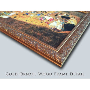 22x40 Large Gold Ornate Wood Framed Canvas Art - EK CHIC HOME