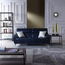 Load image into Gallery viewer, Mid Century Top Grain Italian Leather Sofa In Polo Blue - EK CHIC HOME