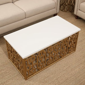 Gold Rectangle Coffee Table - EK CHIC HOME