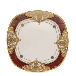 Royalty Porcelain 49-pc "Floral Red" Banquet Dinnerware Set for 8, 24K Gold - EK CHIC HOME