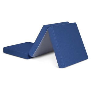 BLUE 4'' Tri Folding Memory Foam Mattress - EK CHIC HOME
