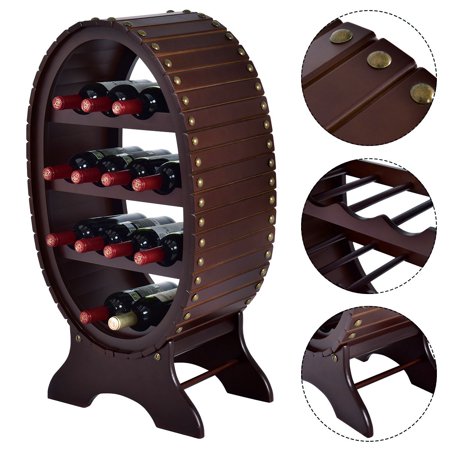 13 Bottles 4 Tier Vintage Wine Rack Wood Storage - EK CHIC HOME