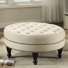 Load image into Gallery viewer, Oval Ottoman in Linen-Like Fabric - EK CHIC HOME