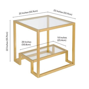 Athena Geometric Glam Side Table in Gold - EK CHIC HOME