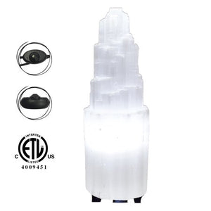 Natural Selenite Lamp (5-7 lbs), 100% Untreated Selenite Crystal - EK CHIC HOME