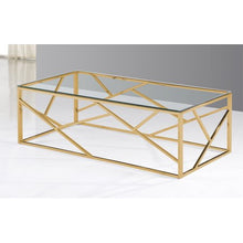 Load image into Gallery viewer, Glass Top Angled Gold Frame Coffee Table - EK CHIC HOME