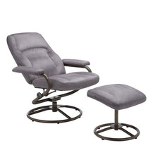 Load image into Gallery viewer, Plush Pillowed Recliner Swivel Chair and Ottoman Set - EK CHIC HOME