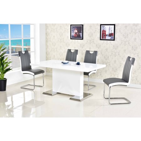 Melrose 5 Pcs Dining Set in Grey - EK CHIC HOME