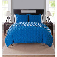 Load image into Gallery viewer, Scottsdale Pinch Pleat Reversible 3-Piece Bedding Duvet Cover Set - EK CHIC HOME