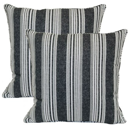 19 x 19 in. Mirrored Stripe Outdoor Toss Pillow - Set of 2 - EK CHIC HOME