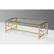 Load image into Gallery viewer, Glass Top with Gold Plated Frame Coffee Table - EK CHIC HOME