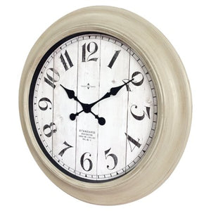 Oversized Wall Clock, 28 Inch Whitewashed Modern - EK CHIC HOME