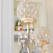 Load image into Gallery viewer, Gold 5 Arm 16&quot; Crystal Chandelier - EK CHIC HOME