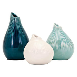 Chic Stein Vases - Set of 3 - EK CHIC HOME