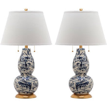 Load image into Gallery viewer, Color Swirls Glass Table Lamp with CFL Bulb, Multiple Colors, Set of 2 - EK CHIC HOME