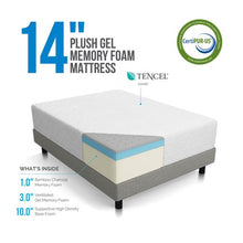 Load image into Gallery viewer, Lucid 14&quot; Plush Memory Foam Mattress, Four-Layer, Multiple Sizes - EK CHIC HOME