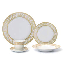 Load image into Gallery viewer, Royalty Porcelain &quot;Greek Key&quot; 57-pc Banquet Dinnerware Set for 8 - EK CHIC HOME