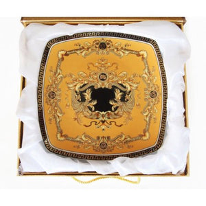 Royalty Porcelain 9-pc Yellow Cake Dessert Set for Tea or Coffee, Luxury Medusa - EK CHIC HOME