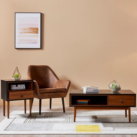 Reno Coffee Table - Black/Walnut - EK CHIC HOME