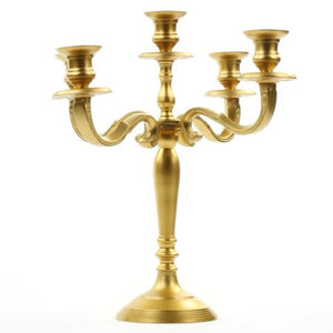 5 Arm Candle Holder Centerpiece, 12" Gold - EK CHIC HOME