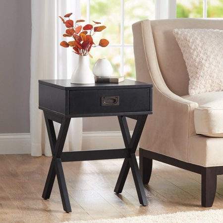 X-Leg Accent Table with Drawer - EK CHIC HOME