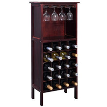 Load image into Gallery viewer, Wine Rack Holder Storage Shelf Display w/ Glass Hanger - EK CHIC HOME